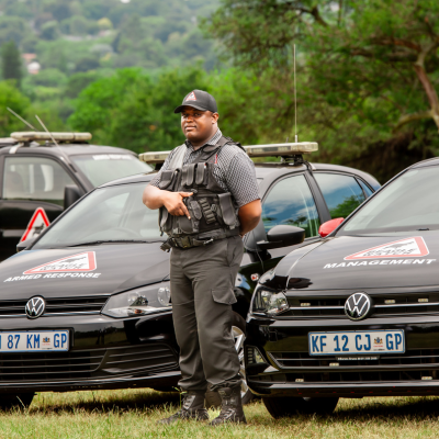 2 officers guards car